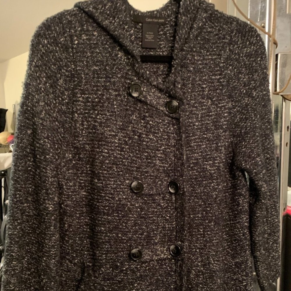 Calvin Klein Button Down Hooded Sweater